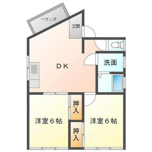 長崎県佐世保市春日町 2DK マンション 賃貸物件詳細