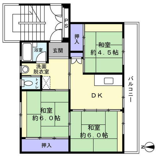 ビレッジハウス北上第二１号棟 4階 3DK 賃貸物件詳細