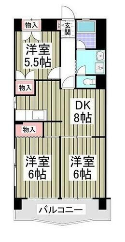 埼玉県上尾市中妻３丁目 北上尾駅 3DK マンション 賃貸物件詳細