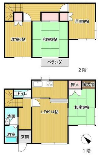 神奈川県横須賀市武５丁目 ＹＲＰ野比駅 4LDK 一戸建て 賃貸物件詳細