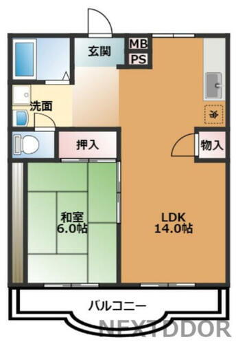 メゾン桂 2階 1LDK 賃貸物件詳細