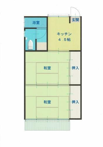宮城県塩竈市白萩町 西塩釜駅 2K アパート 賃貸物件詳細