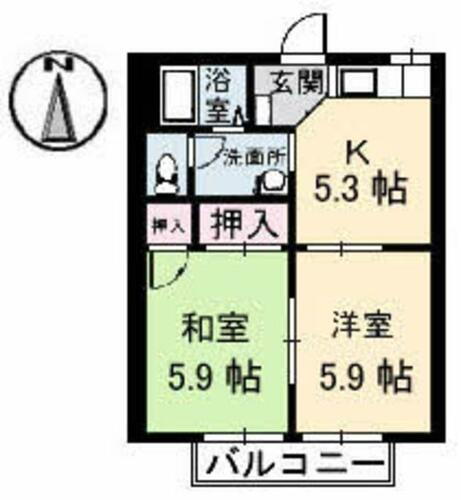香川県善通寺市大麻町 2K アパート 賃貸物件詳細