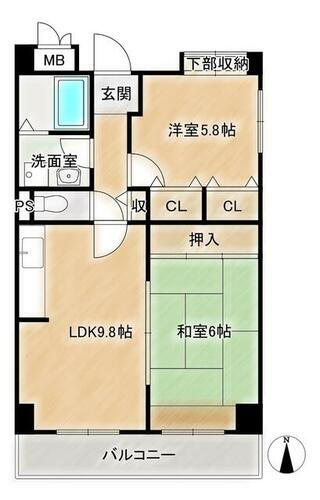 兵庫県神戸市中央区東雲通１丁目 春日野道駅 2LDK マンション 賃貸物件詳細