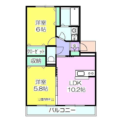 福島県郡山市御前南４丁目 郡山駅 2LDK アパート 賃貸物件詳細