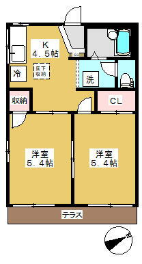東京都小平市小川町１丁目 鷹の台駅 2K アパート 賃貸物件詳細