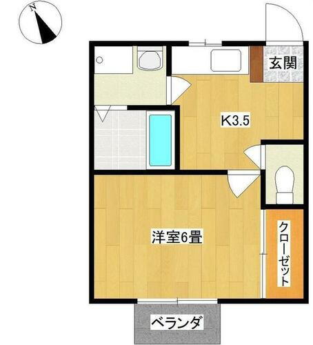 山口県岩国市室の木町４丁目 岩国駅 1K アパート 賃貸物件詳細