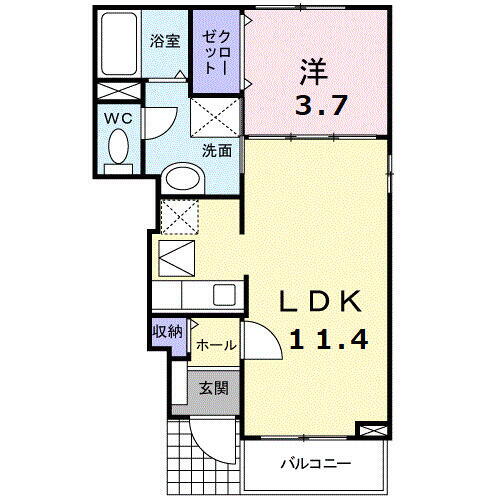 広島県福山市水呑町三新田２丁目 福山駅 1LDK アパート 賃貸物件詳細