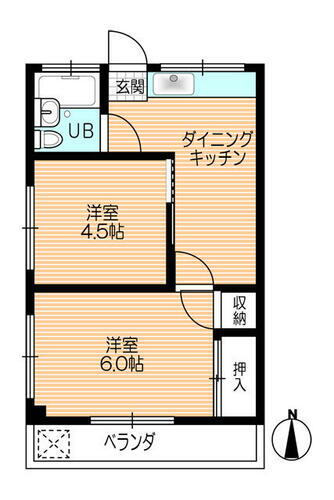 石橋ハイツ 2階 2DK 賃貸物件詳細