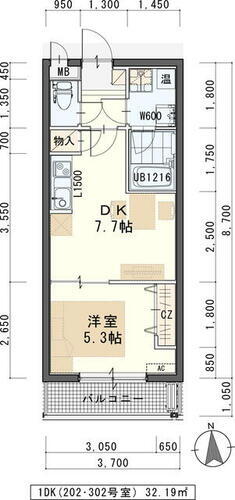 宮城県仙台市宮城野区田子１丁目 福田町駅 1DK マンション 賃貸物件詳細