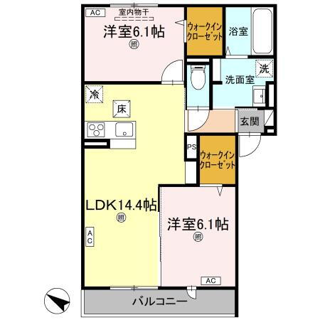 香川県丸亀市前塩屋町１丁目 丸亀駅 2LDK アパート 賃貸物件詳細