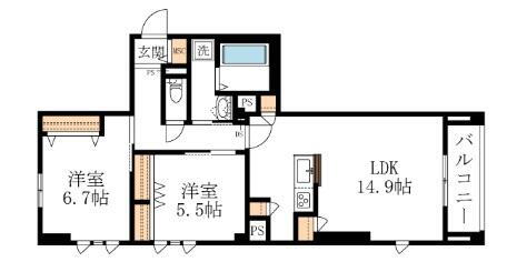 神奈川県横浜市西区浜松町 西横浜駅 2LDK マンション 賃貸物件詳細