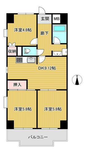 東京都練馬区三原台３丁目 石神井公園駅 3DK マンション 賃貸物件詳細