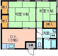 岩手県盛岡市みたけ２丁目 厨川駅 2DK アパート 賃貸物件詳細