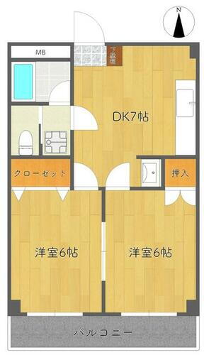 東京都江戸川区中葛西３丁目 葛西駅 2DK マンション 賃貸物件詳細