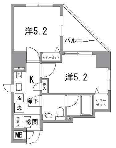 東京都江東区新大橋２丁目 森下駅 2K マンション 賃貸物件詳細