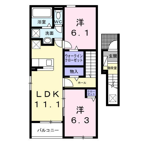 山梨県甲府市中小河原町 甲斐住吉駅 2LDK アパート 賃貸物件詳細
