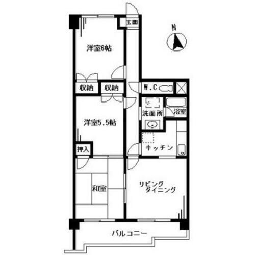 アンソレイエ国立 6階 3LDK 賃貸物件詳細