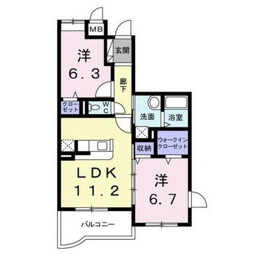 マンショングレイスエレガント 2階 2LDK 賃貸物件詳細