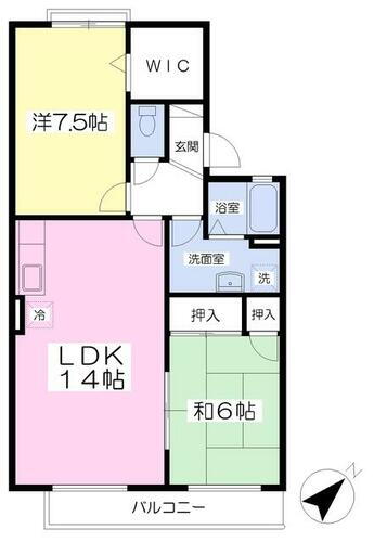 セジュール岡部Ⅱ 2階 2LDK 賃貸物件詳細