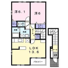 メゾン・プラシードＢ 2階 2LDK 賃貸物件詳細