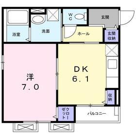 プランドール　Ｂ 2階 1DK 賃貸物件詳細