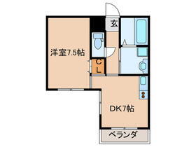 クイ－ンライフ桑津 7階 1DK 賃貸物件詳細