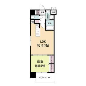 グランパーク天神 15階 1LDK 賃貸物件詳細