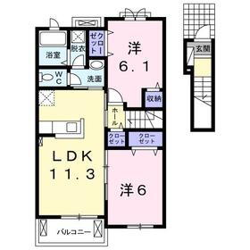 三重県四日市市大字羽津 霞ヶ浦駅 2LDK アパート 賃貸物件詳細