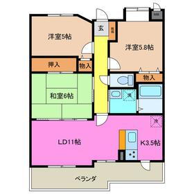 スカイハイツ富州原 7階 3LDK 賃貸物件詳細