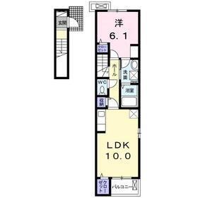 リクワイヤドＩＩ 2階 1LDK 賃貸物件詳細