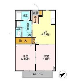 グランメール　Ｂ 1階 2DK 賃貸物件詳細