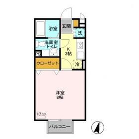 ピュアクレスト 2階 1K 賃貸物件詳細