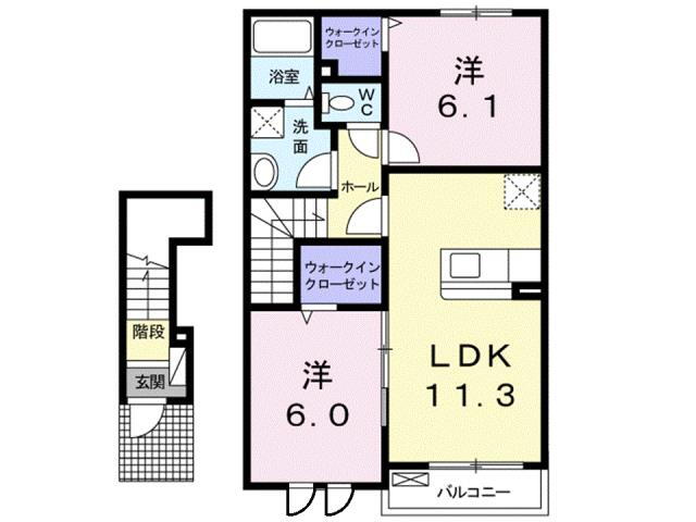岡山県倉敷市玉島黒崎新町 新倉敷駅 2LDK アパート 賃貸物件詳細