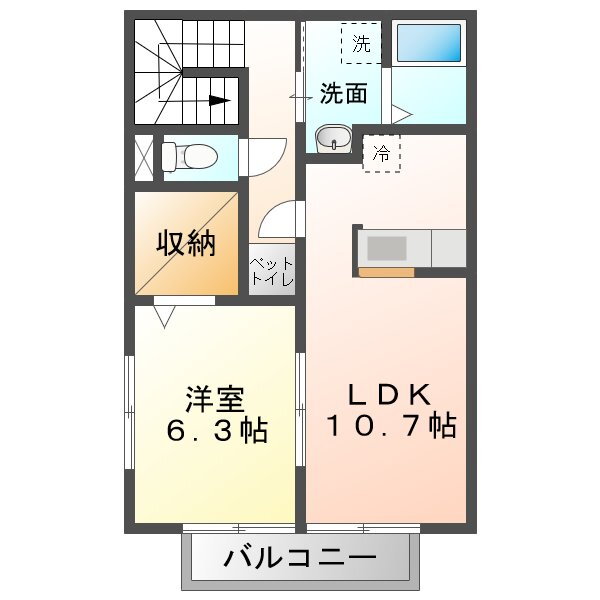 メゾンドヴィバーチェＢ 2階 1LDK 賃貸物件詳細