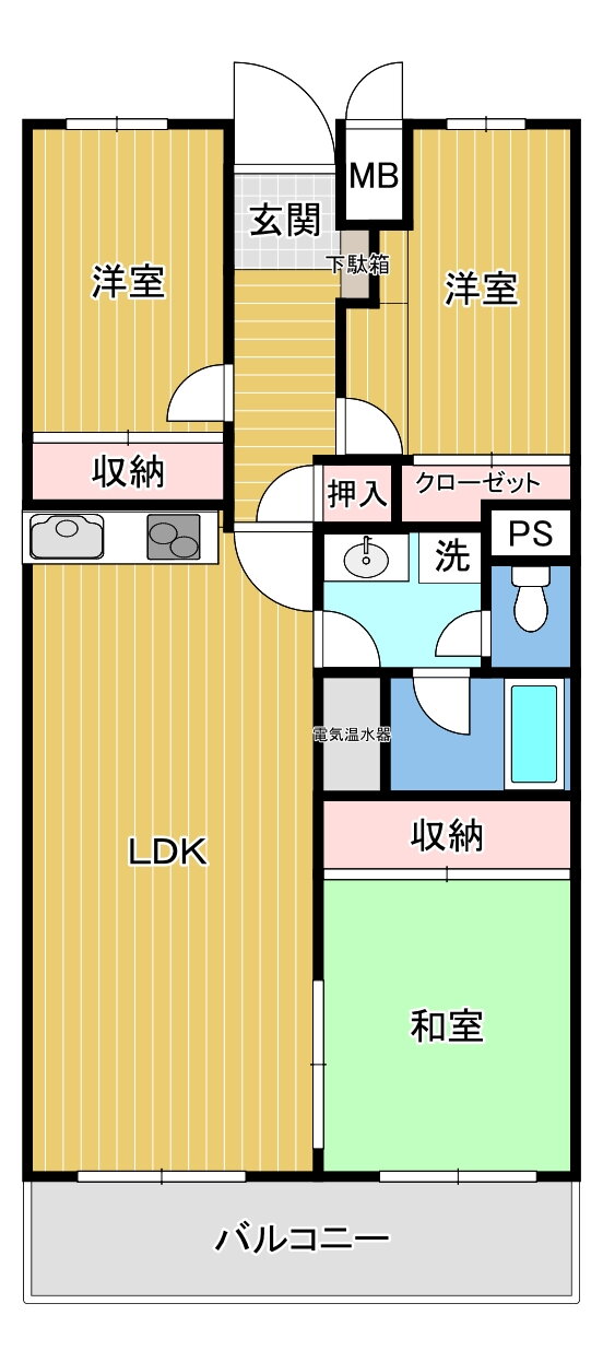 高尾パークハイツＢ棟 7階 3LDK 賃貸物件詳細