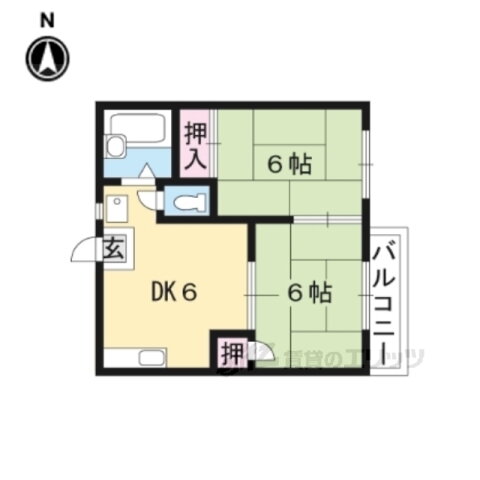 京都府京都市山科区東野八反畑町 東野駅 2DK アパート 賃貸物件詳細