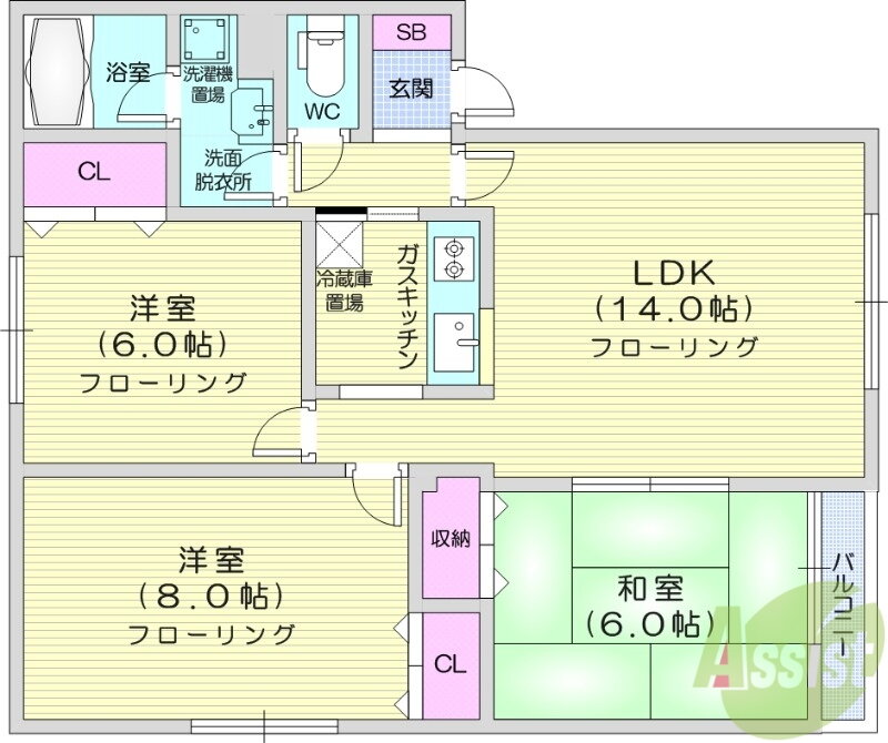北海道札幌市北区北三十一条西１１ 北３４条駅 3LDK アパート 賃貸物件詳細