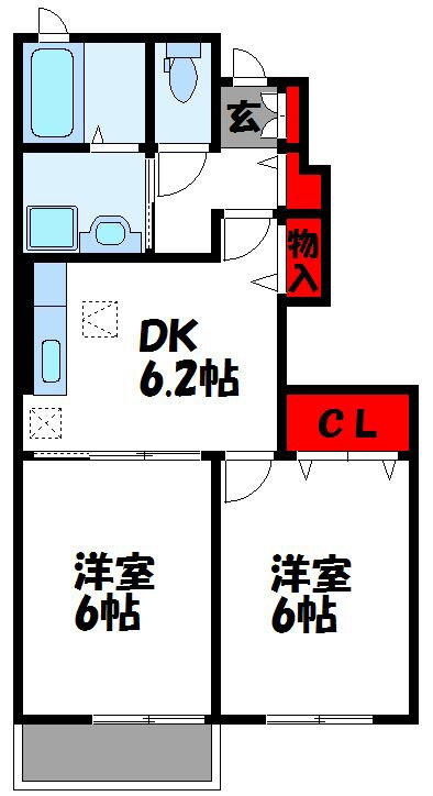 福岡県福津市津屋崎８ 福間駅 2DK アパート 賃貸物件詳細