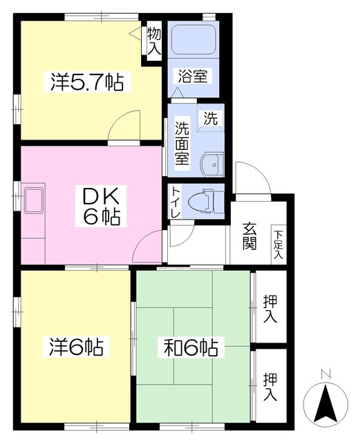 愛媛県東温市野田２ 梅本駅 3DK アパート 賃貸物件詳細