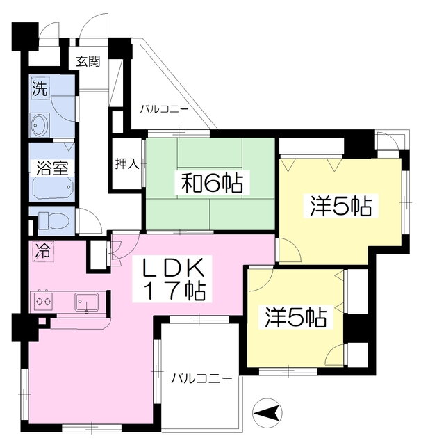 福岡県北九州市小倉北区山門町 香春口三萩野駅 3LDK マンション 賃貸物件詳細