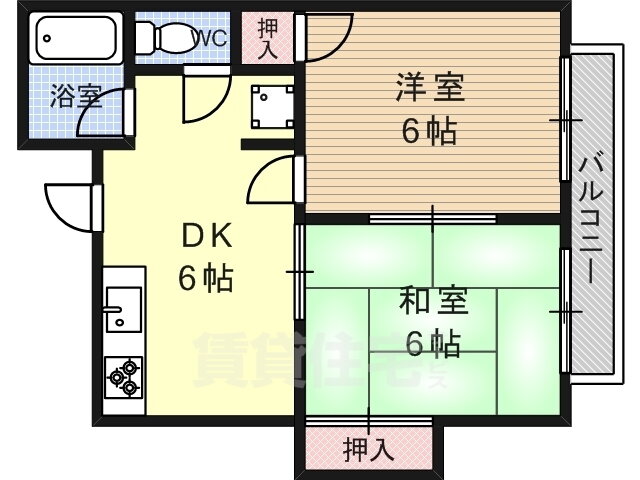 コーポアサノ 2階 2DK 賃貸物件詳細