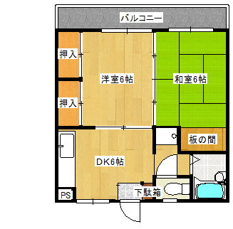 万石コーポ 3階 2DK 賃貸物件詳細