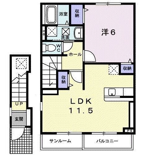 ジェルメ　ライムＢ 2階 1LDK 賃貸物件詳細