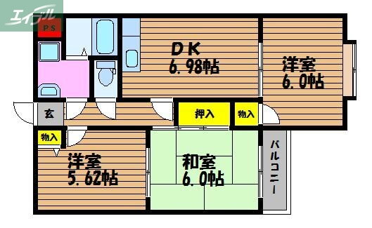 メゾンドール青江 2階 3DK 賃貸物件詳細