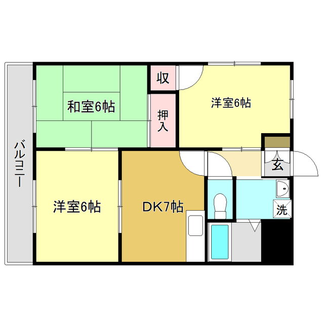 高知県高知市高須新町１ 県立美術館通駅 3DK マンション 賃貸物件詳細