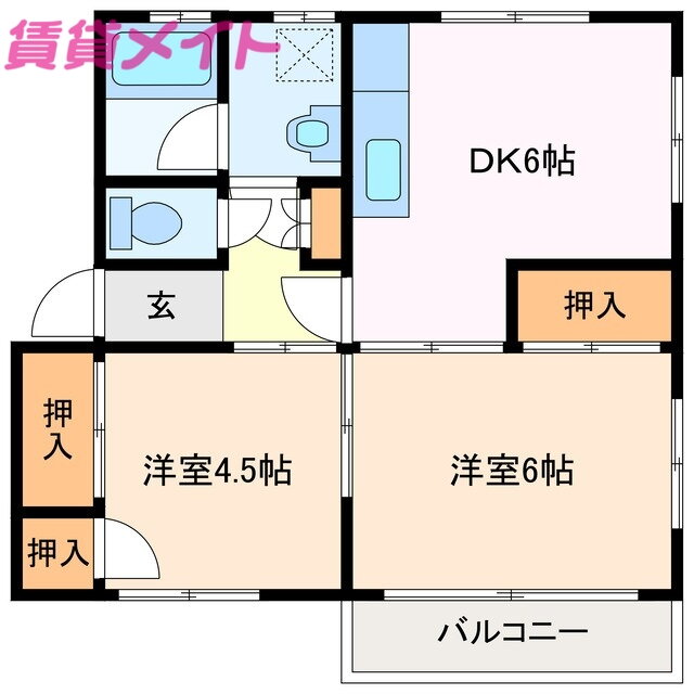 第一富士屋ハイツ 2階 2DK 賃貸物件詳細