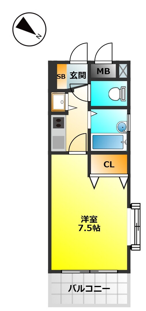 福岡県福岡市南区大楠３ 高宮駅 1K マンション 賃貸物件詳細