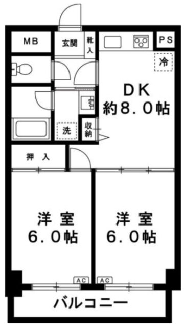 アソシエール千川 3階 2DK 賃貸物件詳細