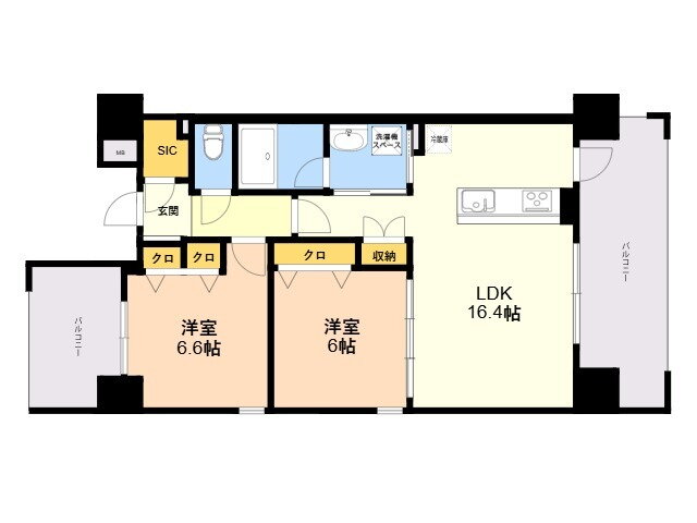 ＴＯＮＯクリスタル上人橋 3階 2LDK 賃貸物件詳細